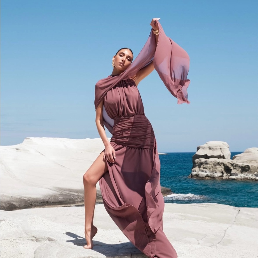 Elegant Mauve Maxi Dress